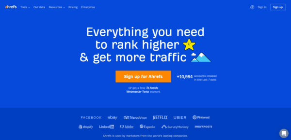 Screenshot of Ahrefs