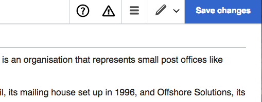 snippet of Save changes for getting Wikipedia backlinks