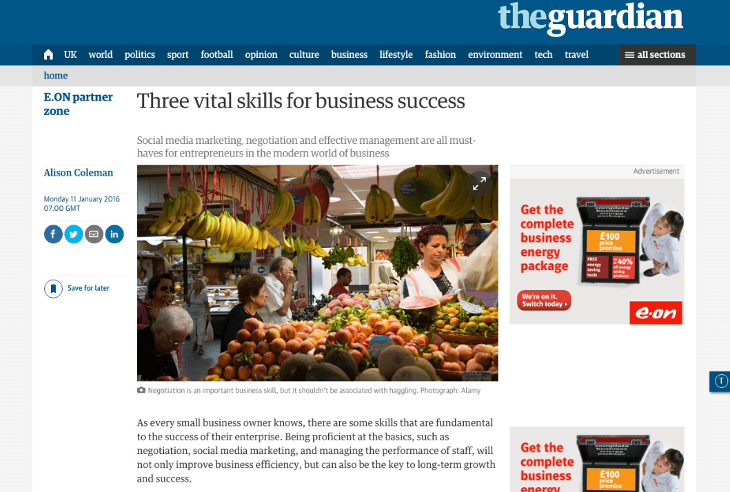 Digital PR article in the Guardian - Thinkplus