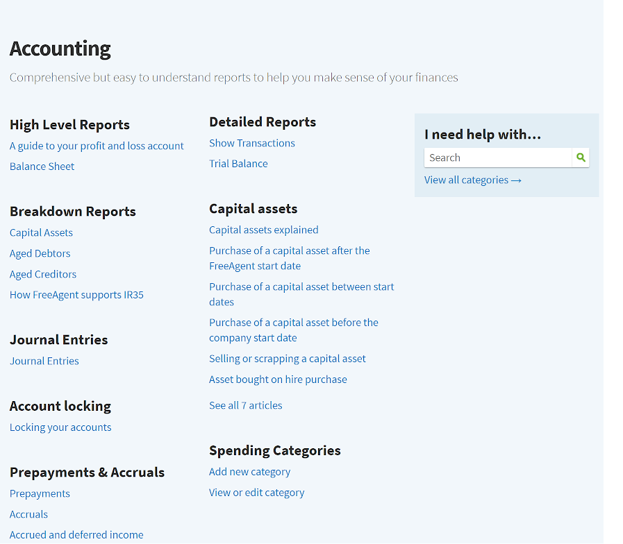 Knowledge base categories