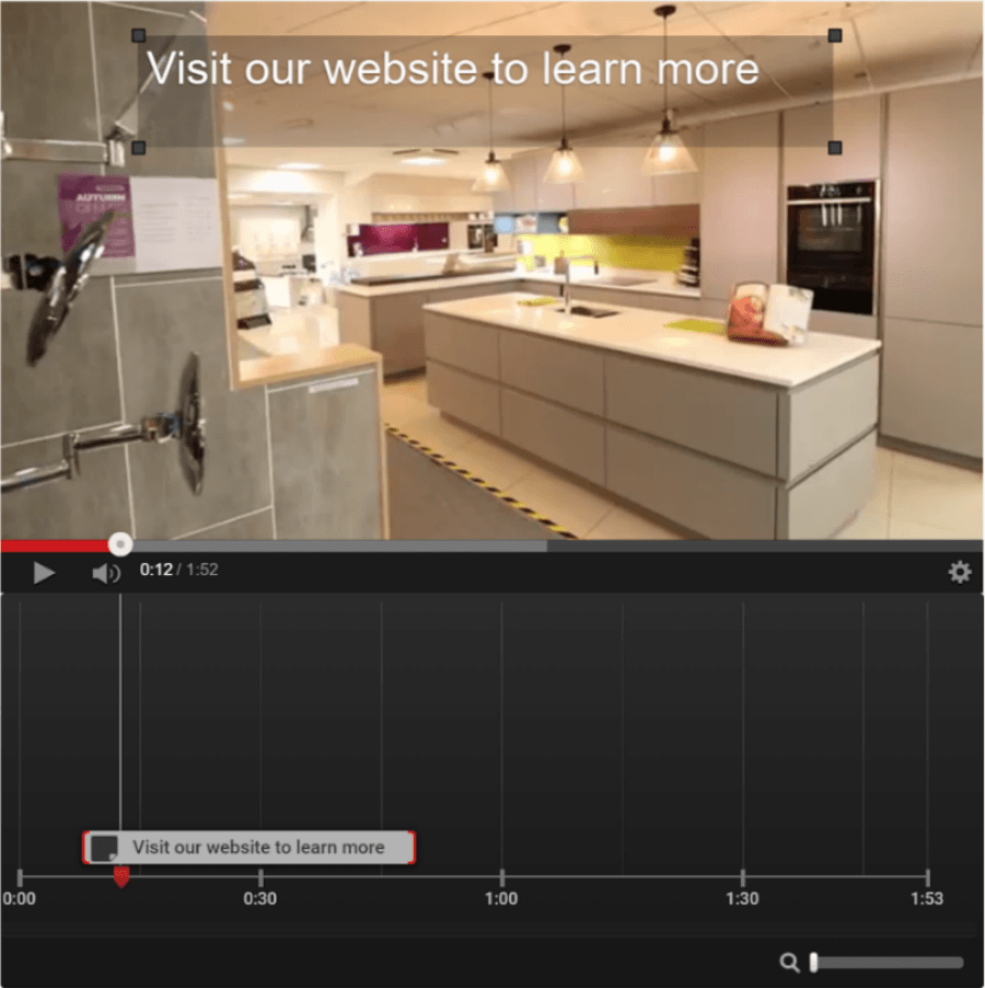 An example of annotation in YouTube optimisation