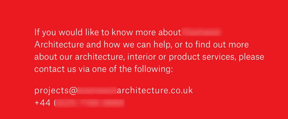 call-to-action text in red background