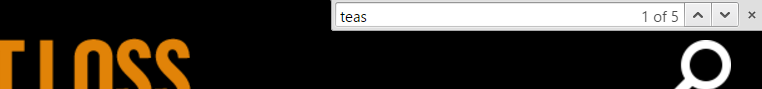 screenshot of weight loss search bar teas