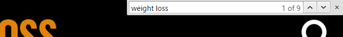 screenshot of weight loss search bar
