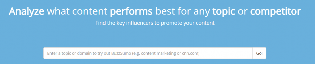 snippet of Buzzsumo search bar