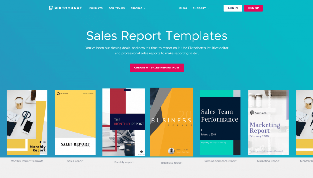 Piktochart sales report page screenshot