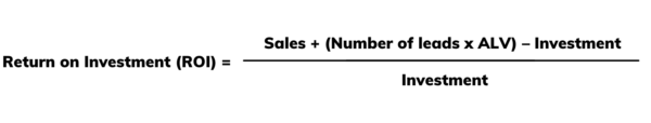 Marketing ROI formula with ALV