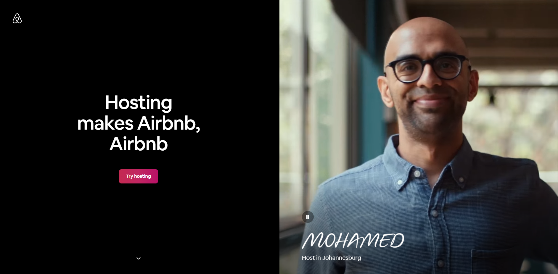 Screenshot of the Airbnb Hosting page
