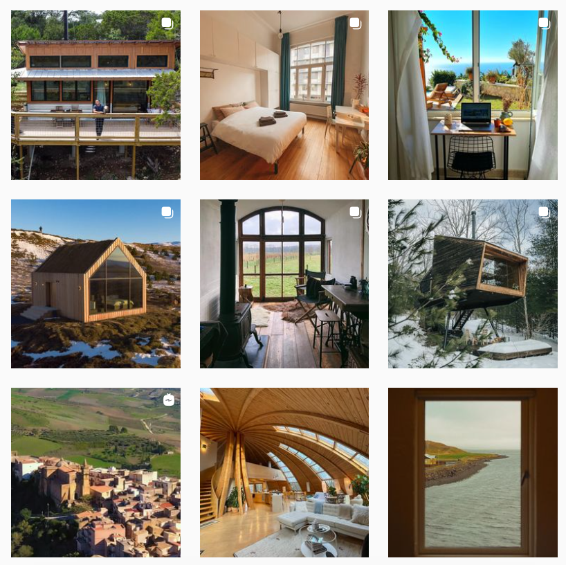 Screenshot of Airbnb's Instagram grid