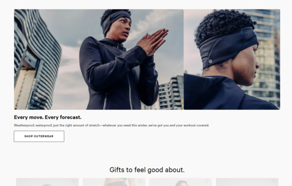 A screenshot of a lululemon category page