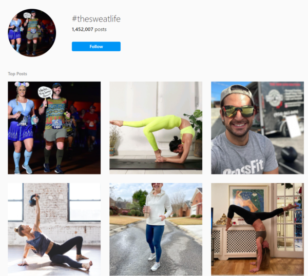 Screenshot of #thesweatlife
