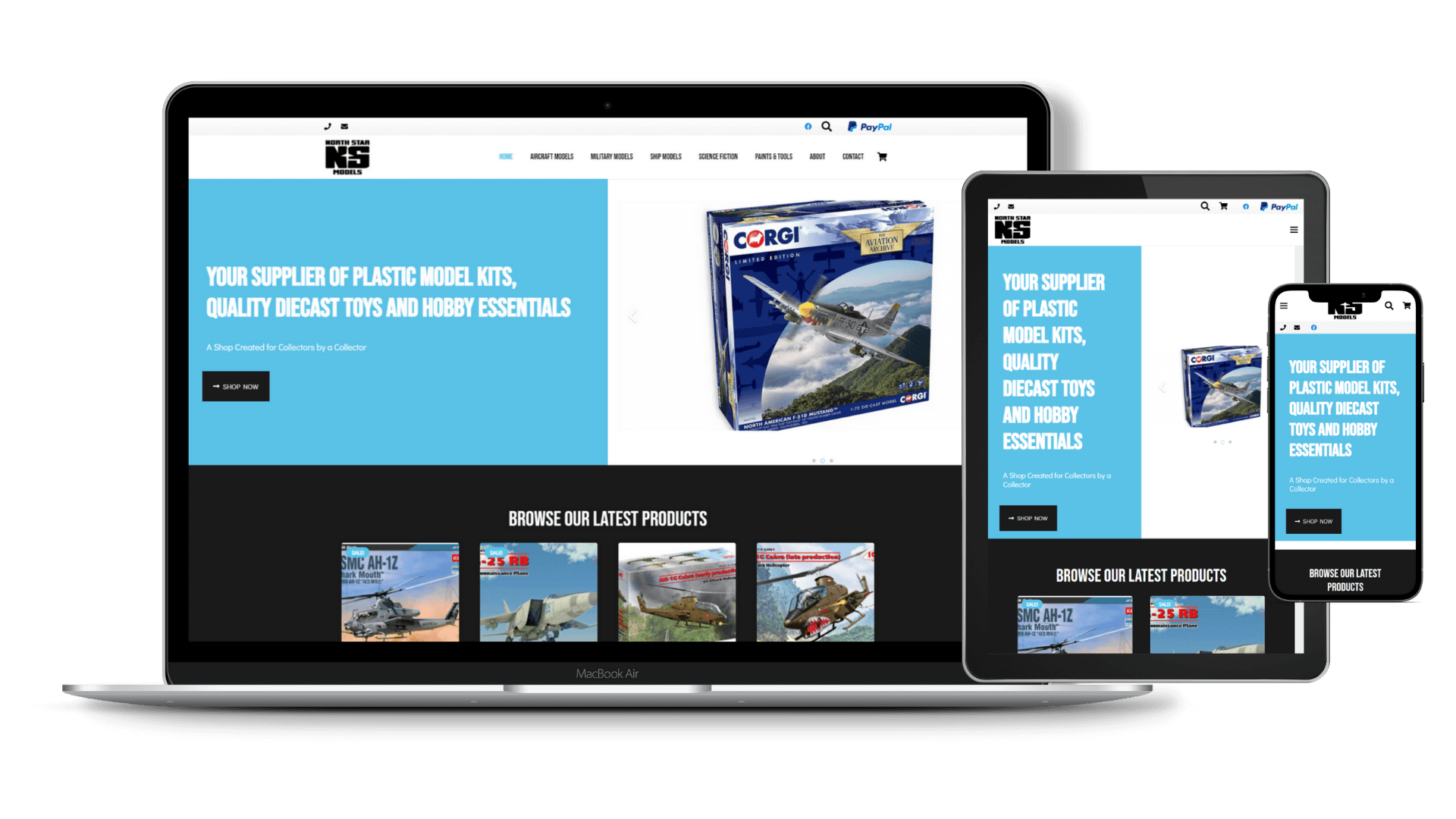 Example of the North Star website on multiple devices.