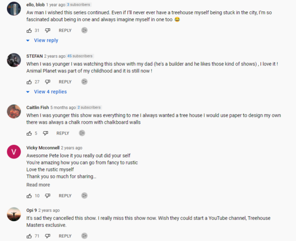 Comments on an Animal Planet video of Treehouse Masters