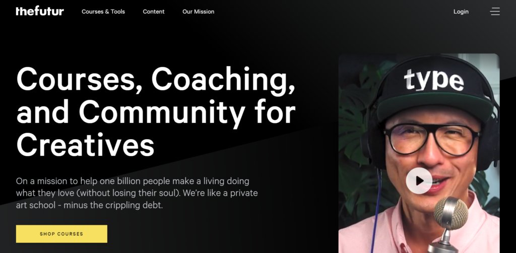 Screenshot of The Futur's Website