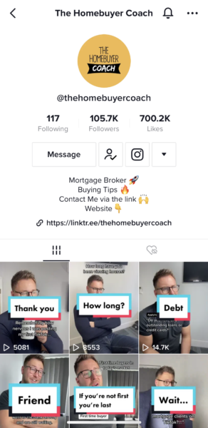 Screenshot of thehomebuyercoach's tiktok