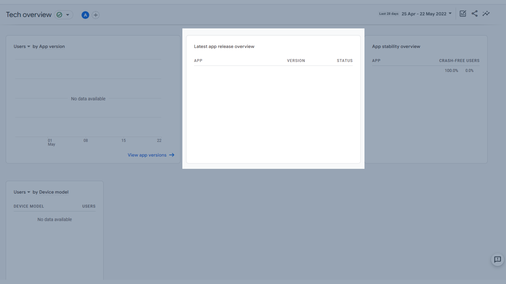 Latest app release overview