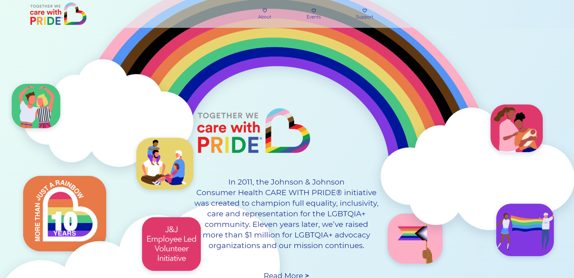 Screenshot of the Care with Pride website