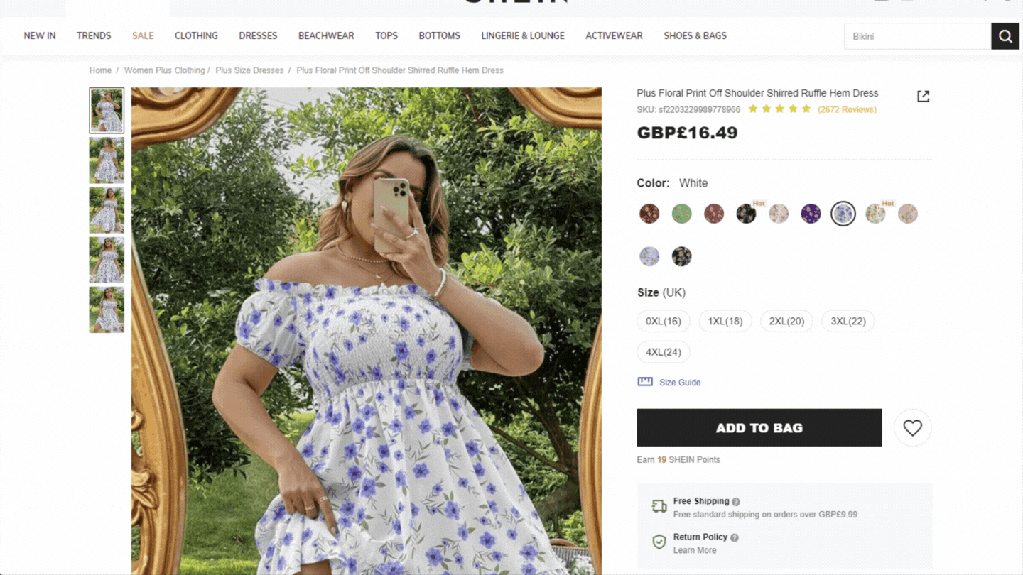 SHEIN product page