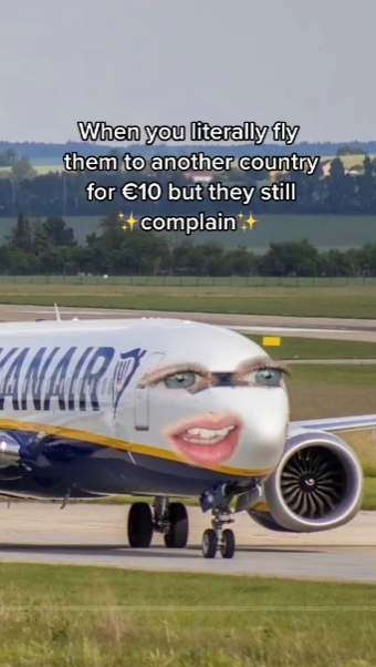 Screenshot from Ryanair's TikTok