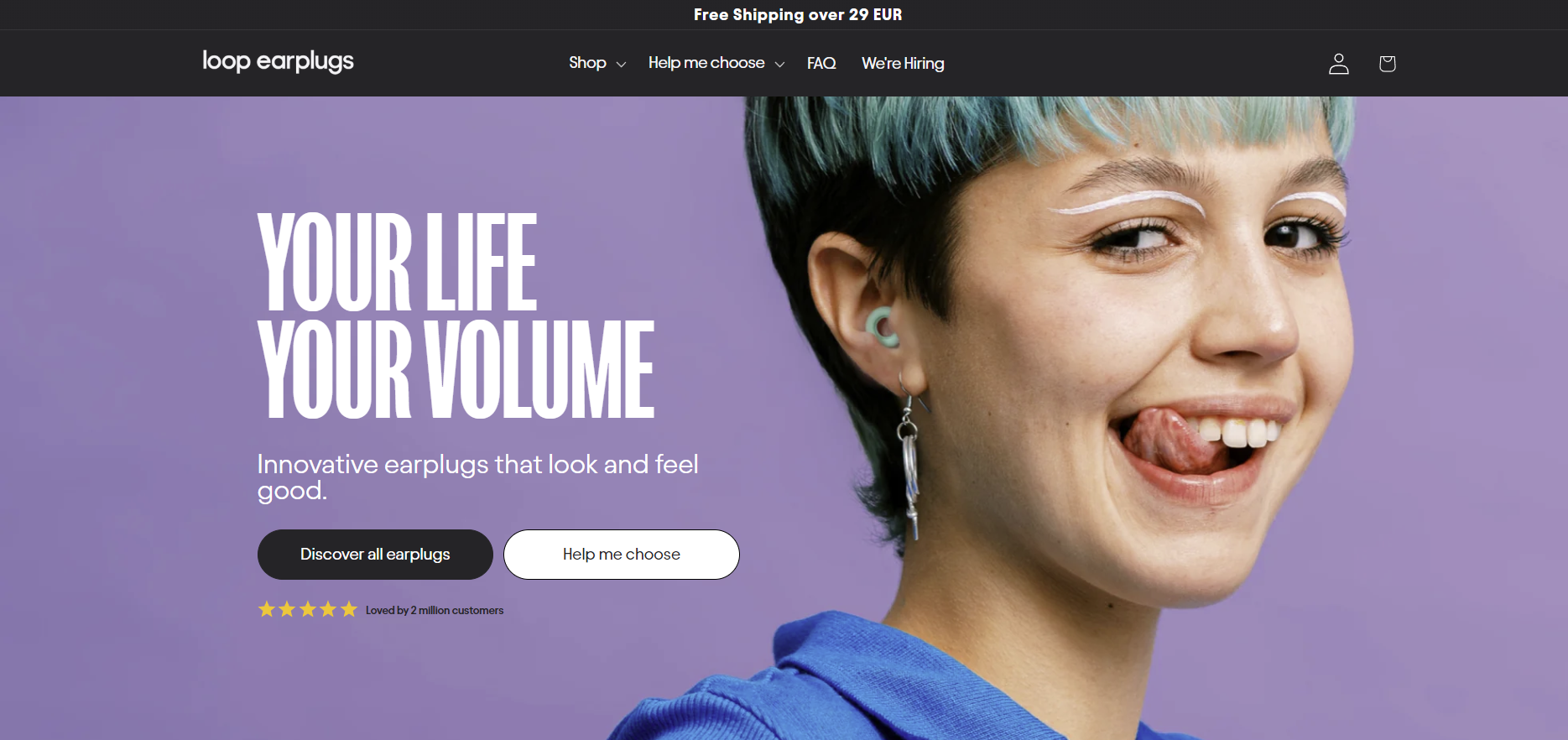 Screenshot of the Loop homepage