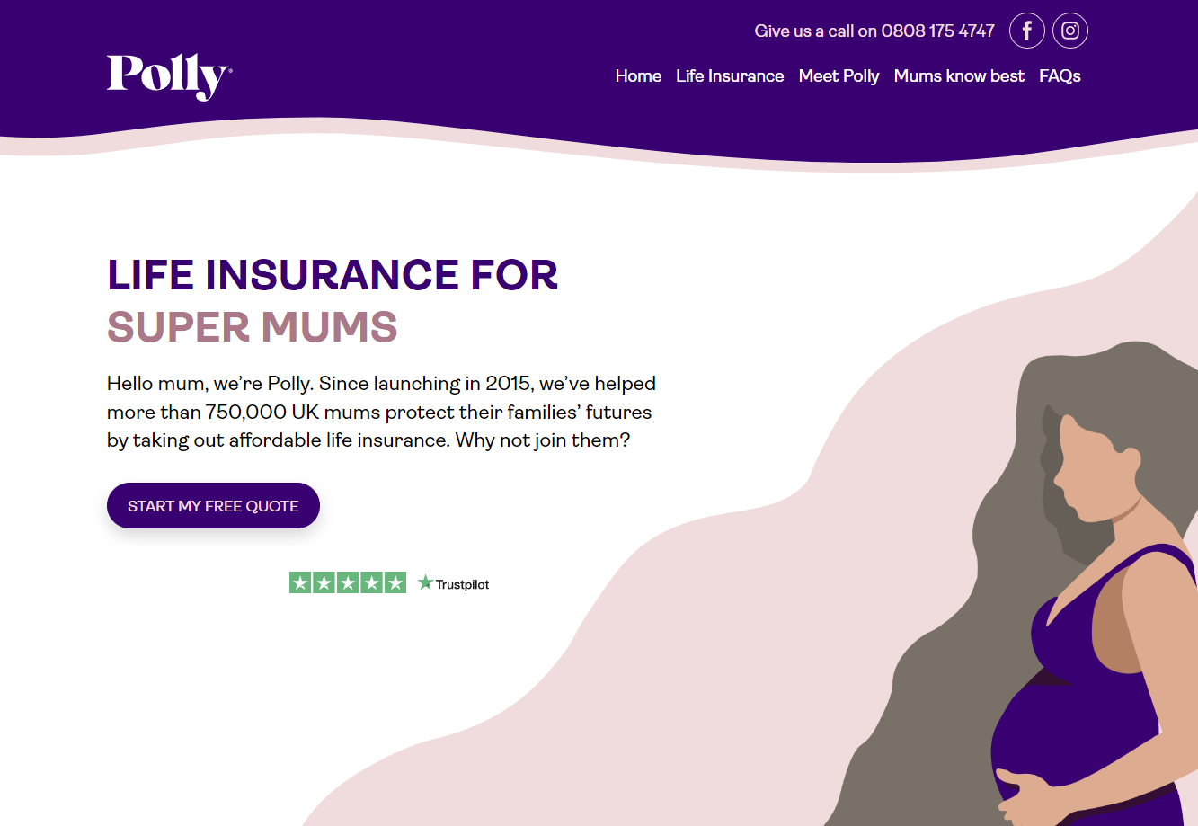 Screenshot of the Polly website