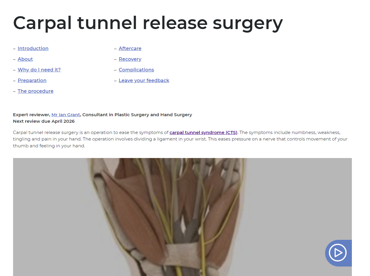 Screenshot of a Bupa blog