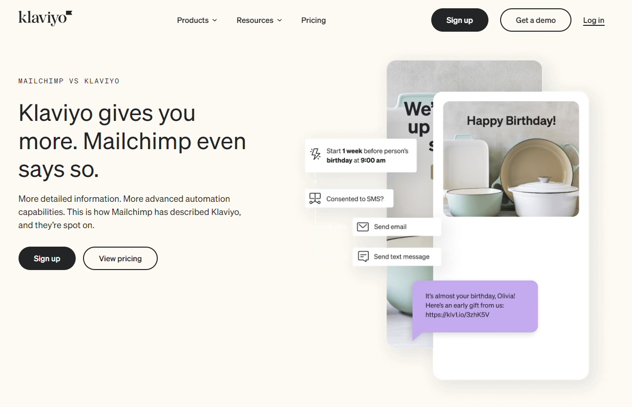 Screenshot of a blog from klaviyo