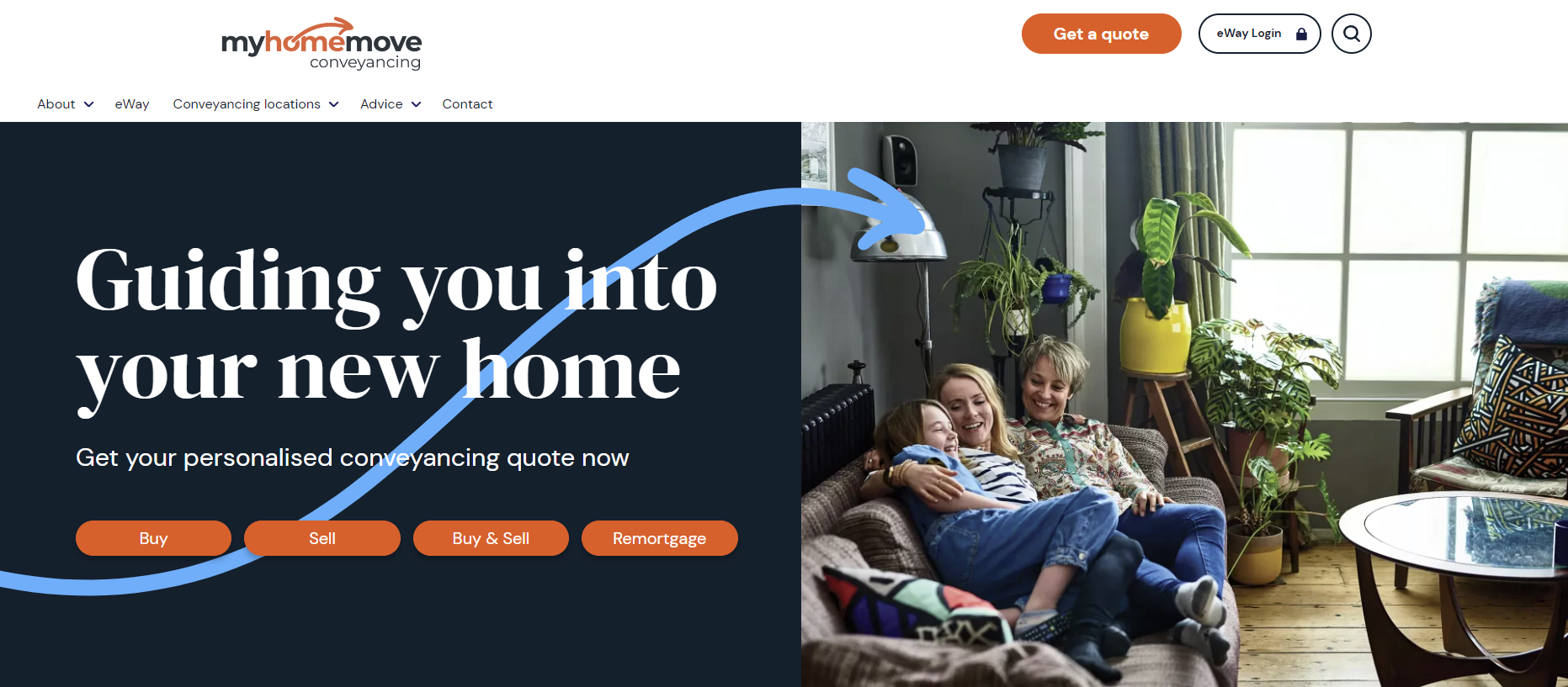 Screenshot of the my home move website
