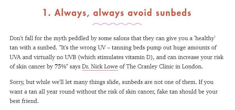 Screenshot of a Cosmopolitan article