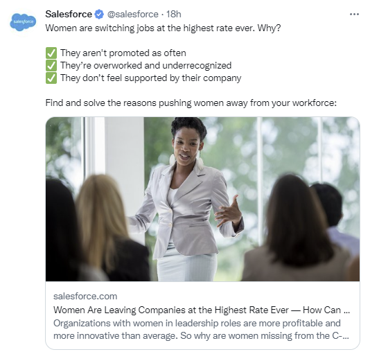 Screenshot of a tweet from Salesforce