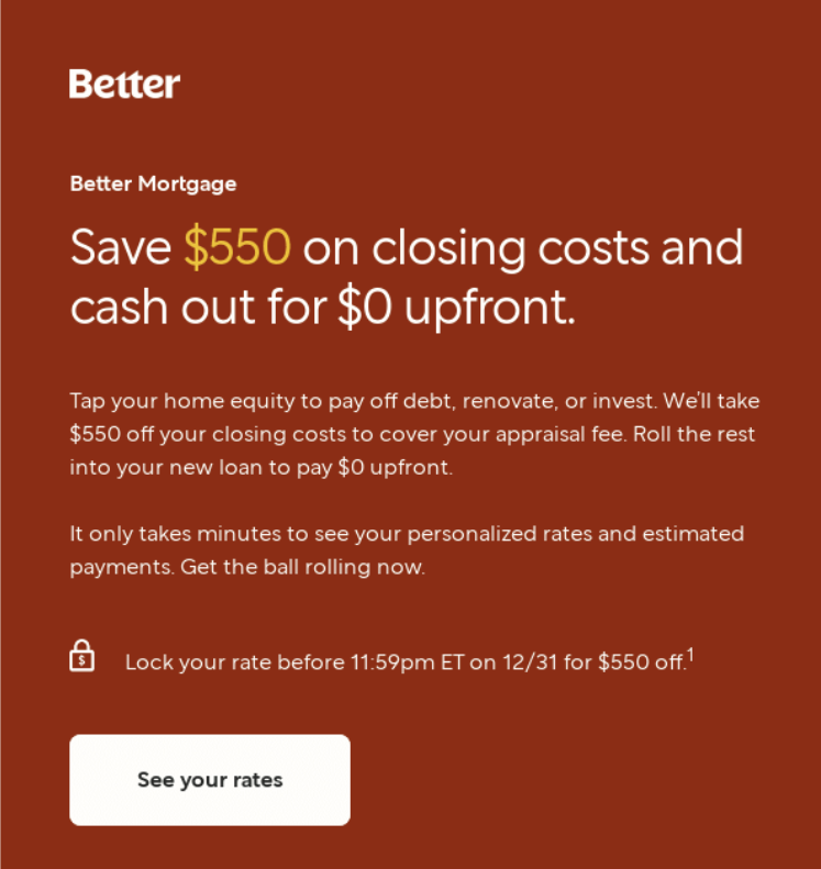 Screenshot of an email from Better