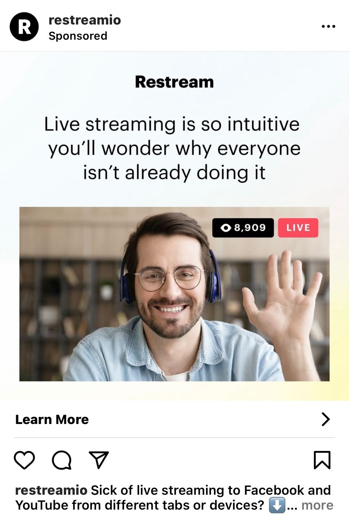 Screenshot of an Instagram advert