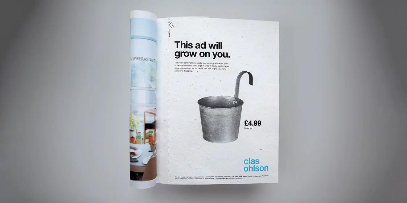 A print ad in a magazine