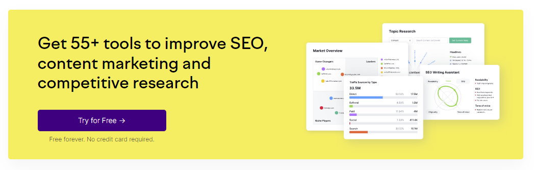 Screenshot of a CTA on the Semrush website