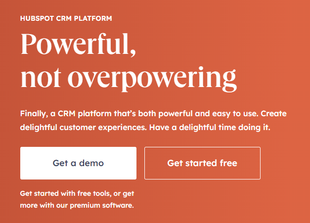 Screenshot of a CTA on the hubspot website