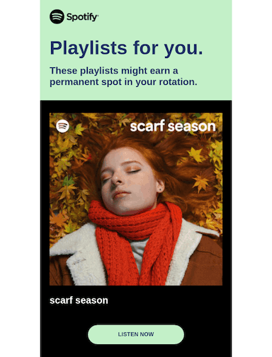 Screenshot of a Spotify email