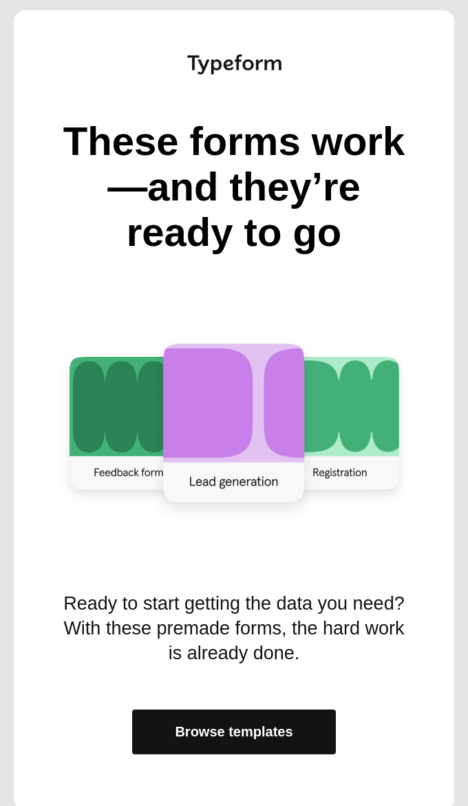 Screenshot of an email from Typeform